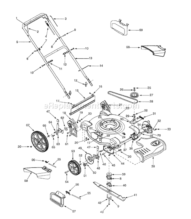 Page B Diagram and Parts List for 12A-529N062 2001 Yard Man Lawn Mower